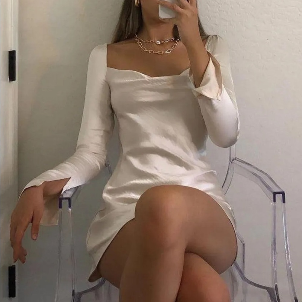 Princess polly star power mini dress champagne color